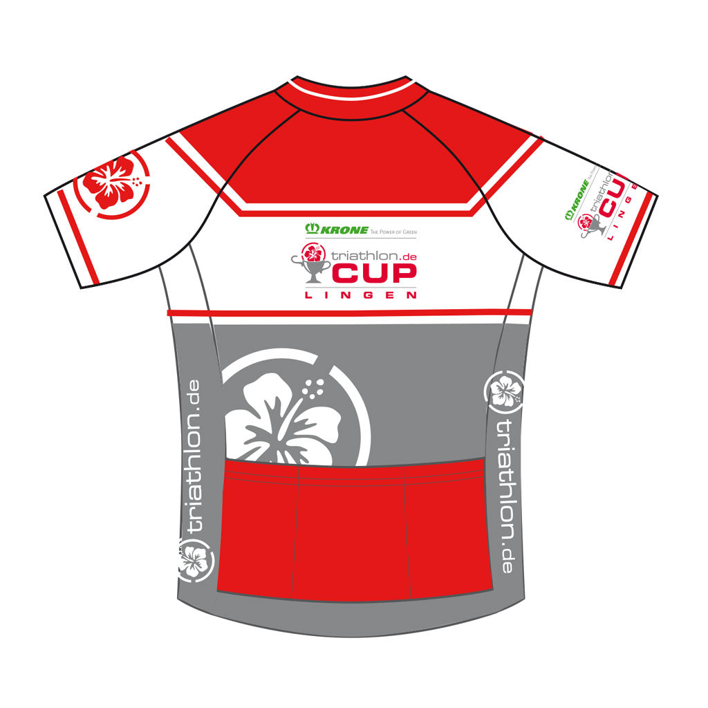 triathlon.de basic cycling jersey, men, grey/white/red, triathlon.de Cup Lingen 2019