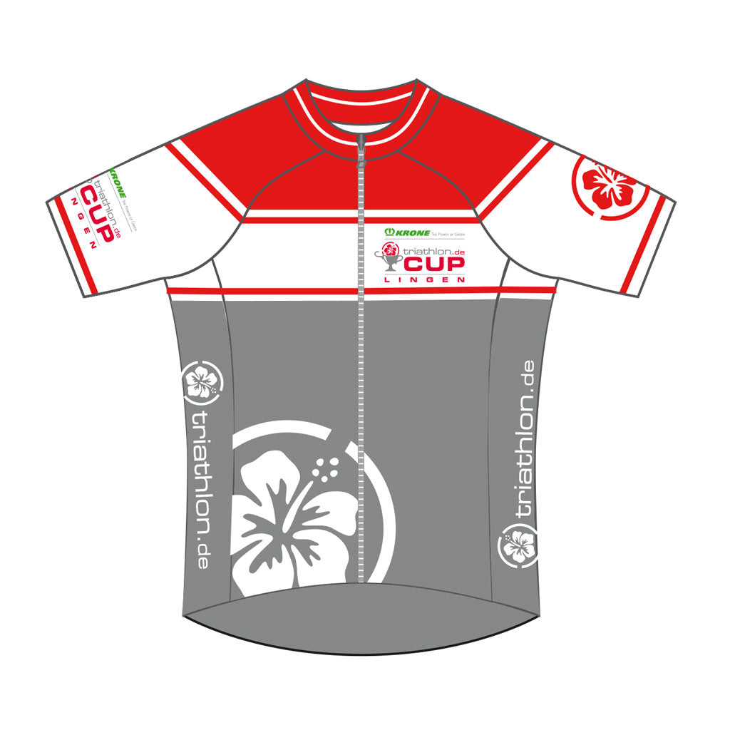 triathlon.de basic cycling jersey, men, grey/white/red, triathlon.de Cup Lingen 2019