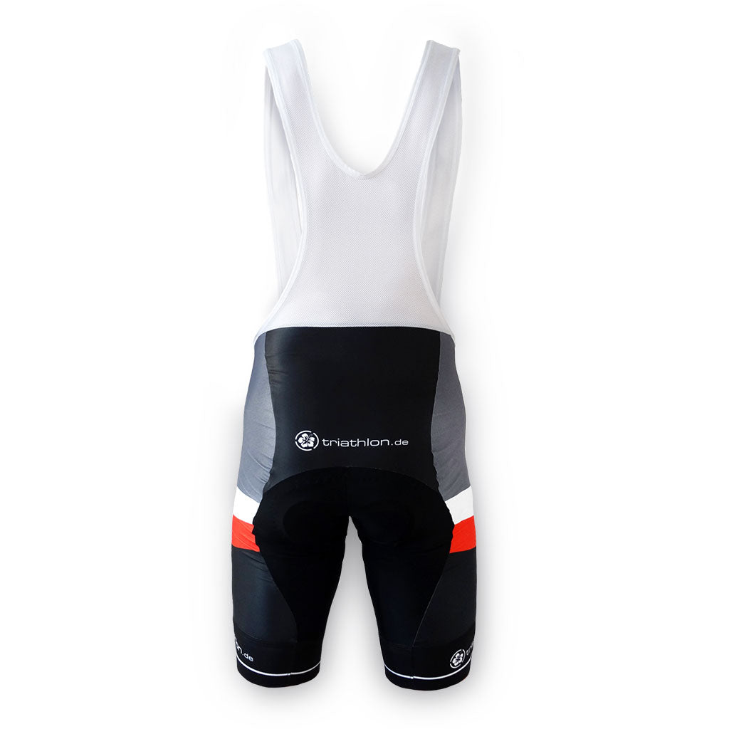 triathlon.de Elite Bib Short, cycling bib shorts, men, black/grey/red