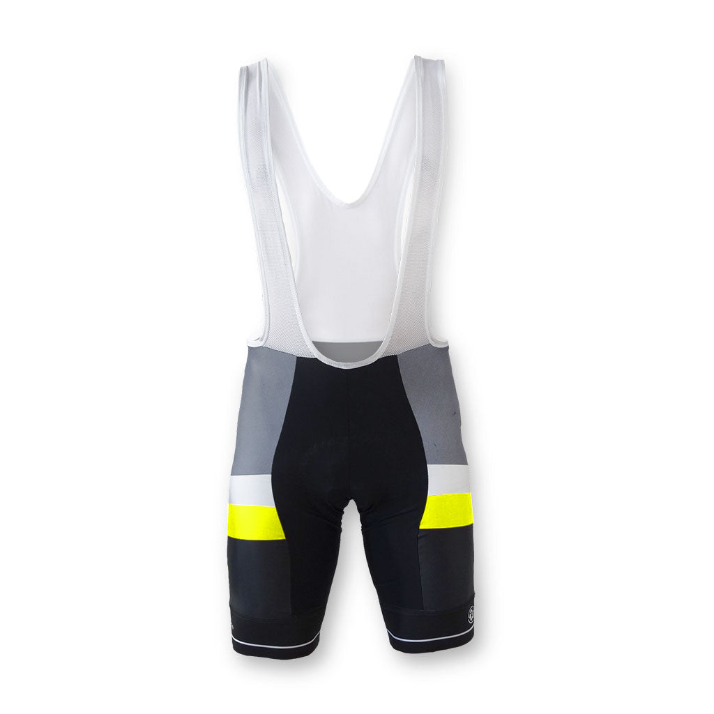 triathlon.de Elite Bib Short, cycling bib shorts, men, black/grey/yellow