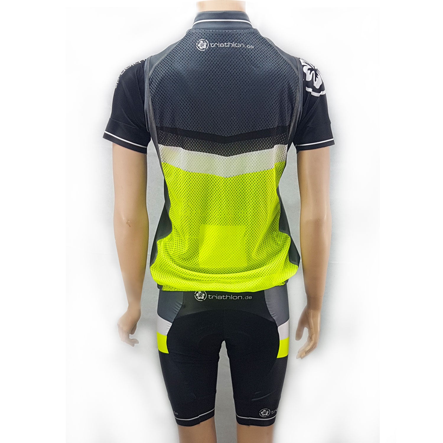 triathlon.de elite cycling vest, women, black/grey/yellow