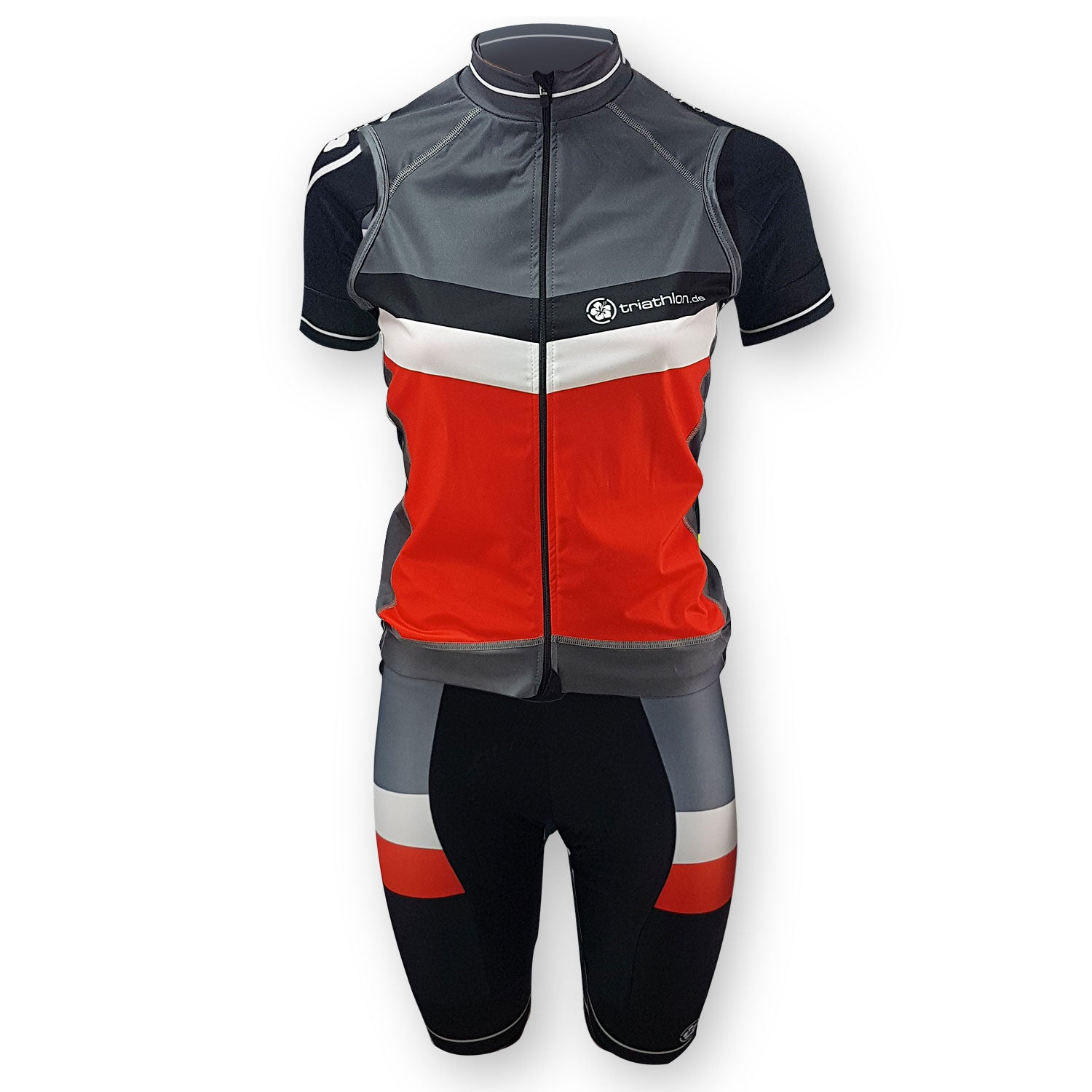 triathlon.de elite cycling vest, women, black/grey/red