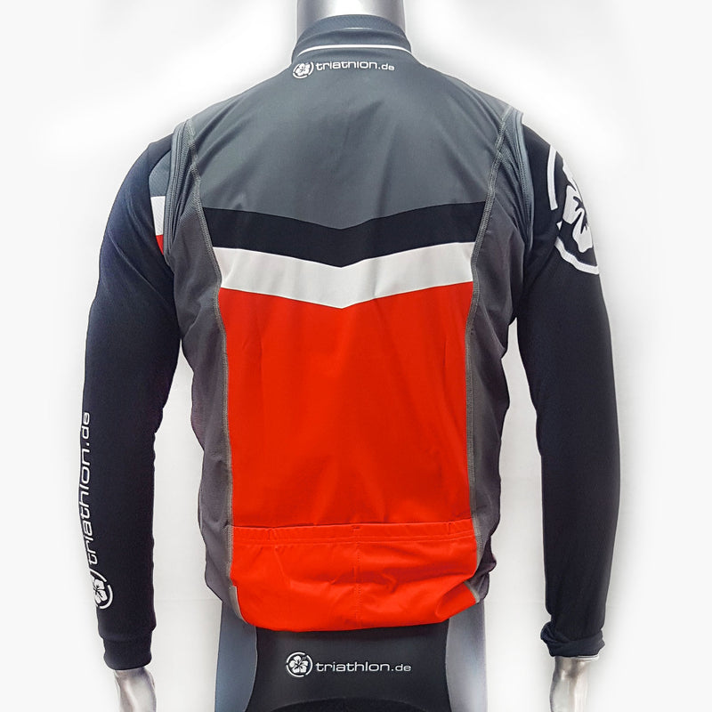 triathlon.de elite cycling vest, men, black/grey/red