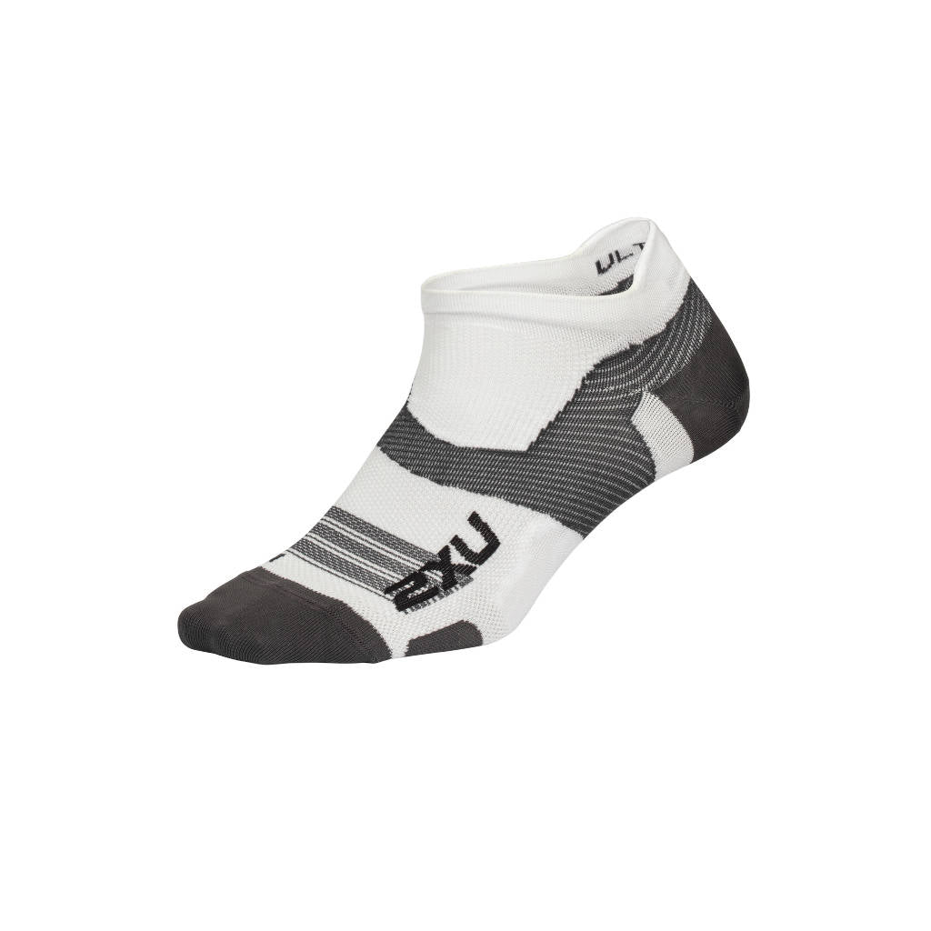 2XU Vectr Ultralight No Show Socks, white/grey