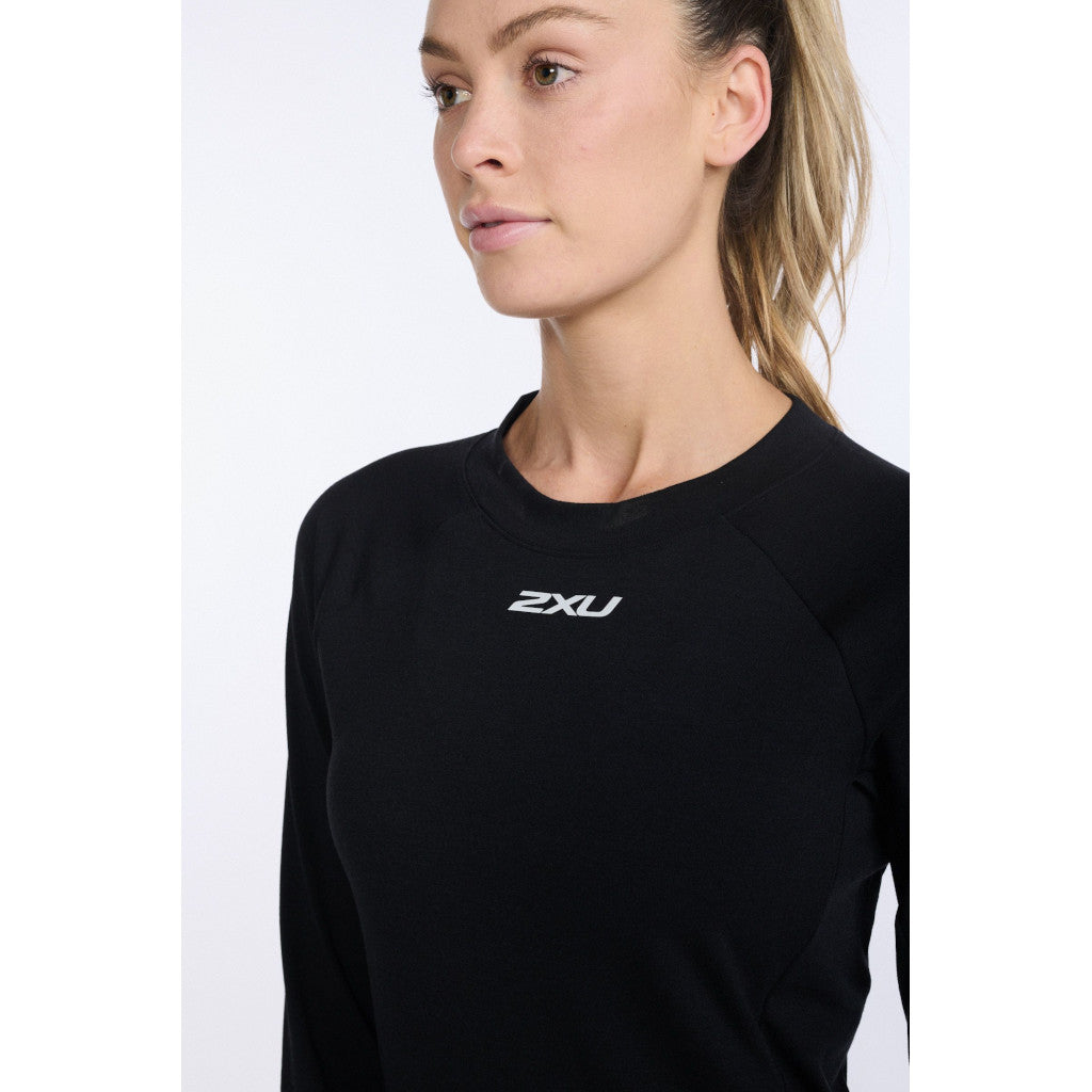 2XU Ignition Base Layer Longsleeve, Damen, Black/Silver Reflective