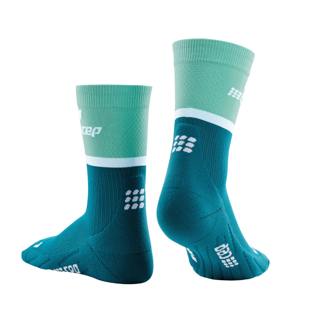 CEP The Run Compression Socks - Mid Cut, men, ocean/petrol, light blue/petrol