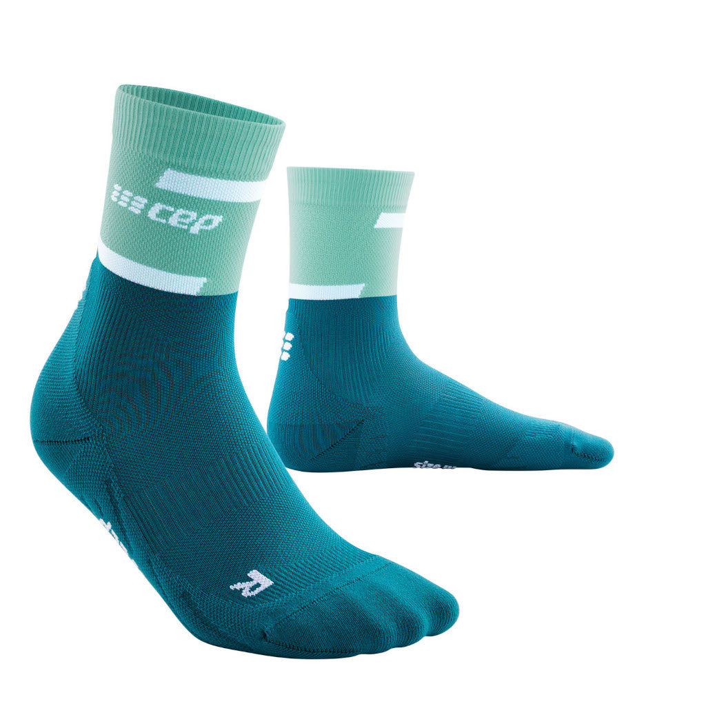 CEP The Run Compression Socks - Mid Cut, men, ocean/petrol, light blue/petrol