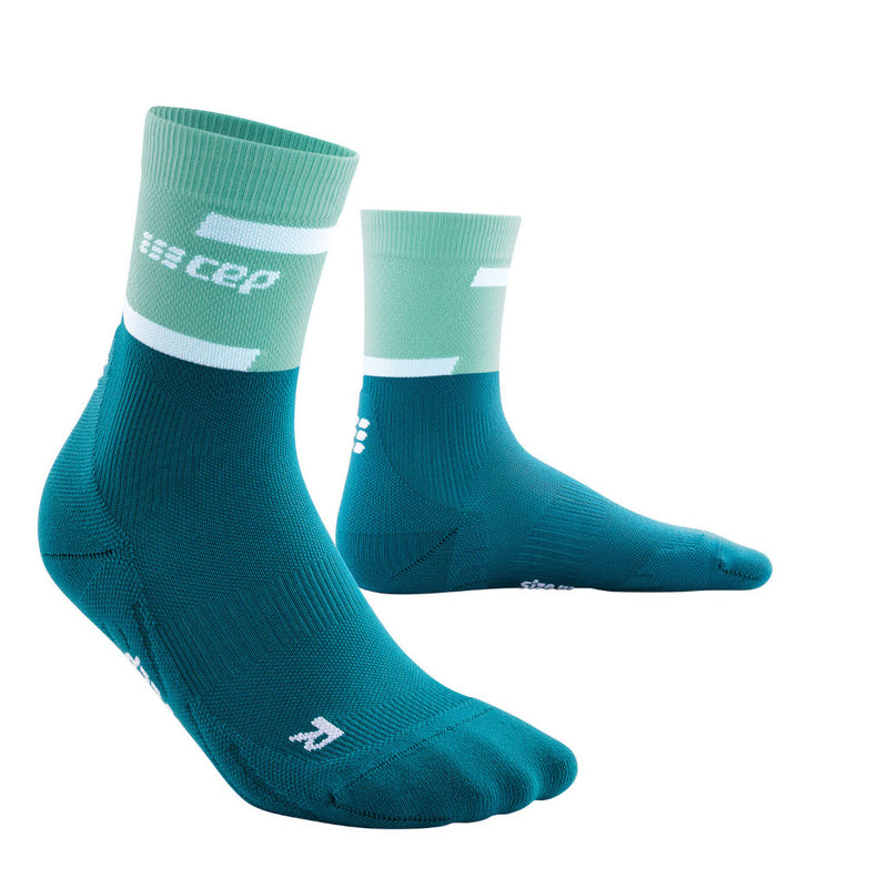 CEP The Run Compression Socks - Mid Cut, Damen, ocean/petrol, hellblau/petrol