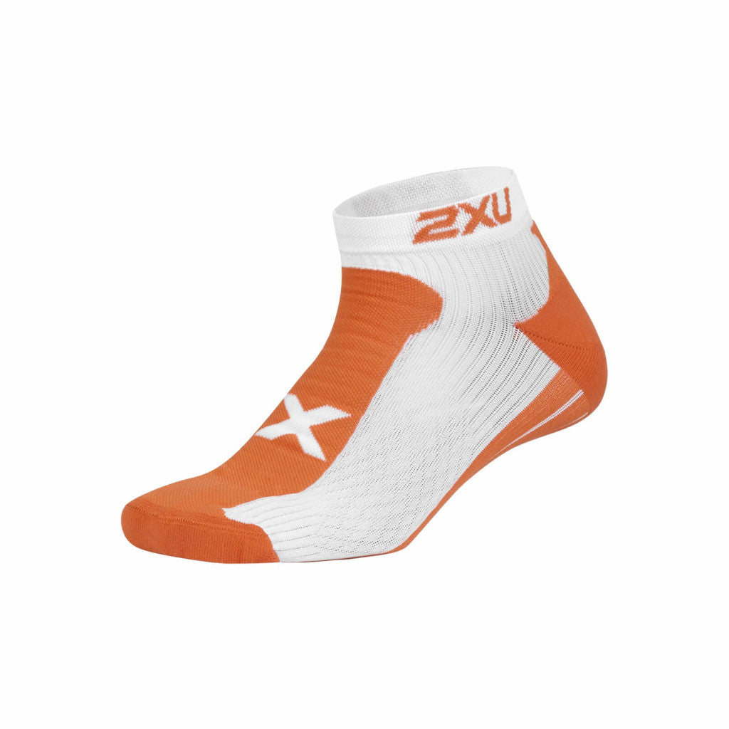 2XU Low Rise Sock Spicy Orange/White, men, orange/white