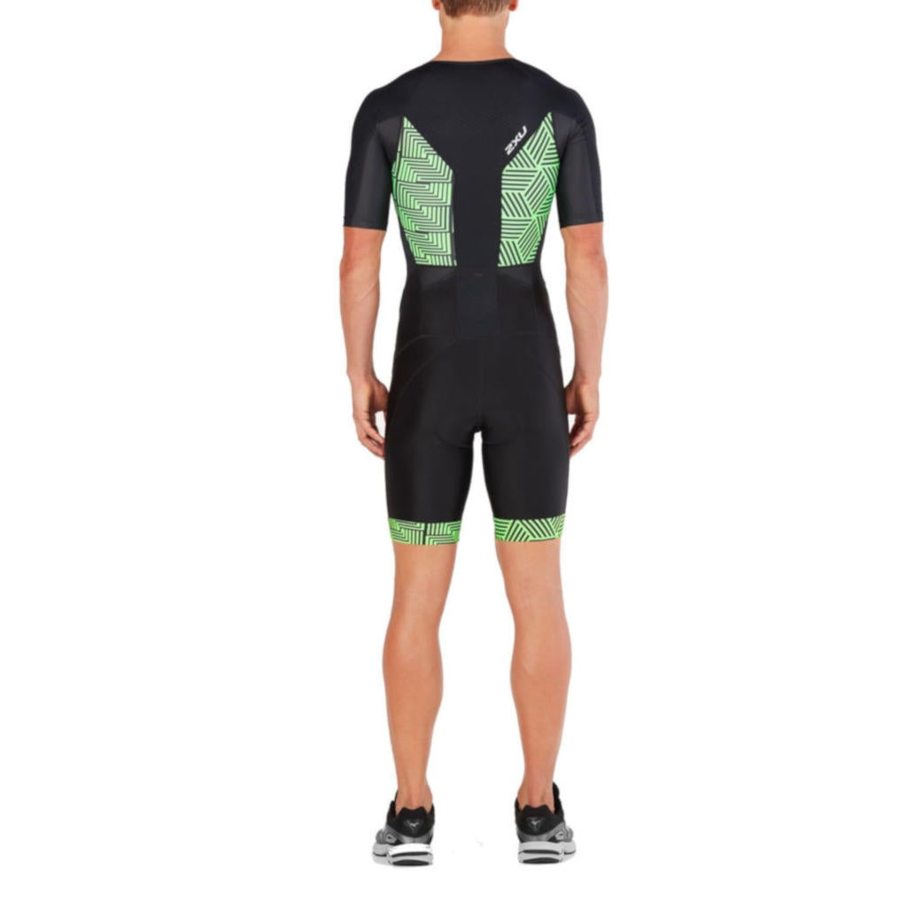 2XU Perform Full Zip Sleeved TriSuit, Herren, schwarz/grün