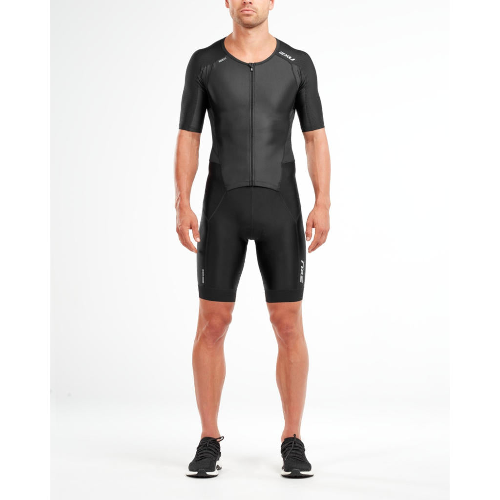 2XU Perform Full Zip Sleeved TriSuit, Herren, schwarz/schwarz