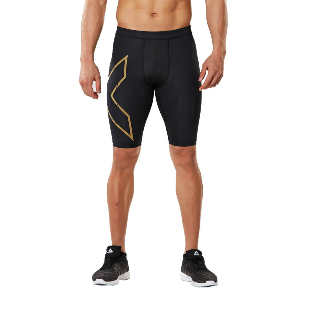 2XU MCS Run Compression Shorts, men, black/gold reflective, black/gold