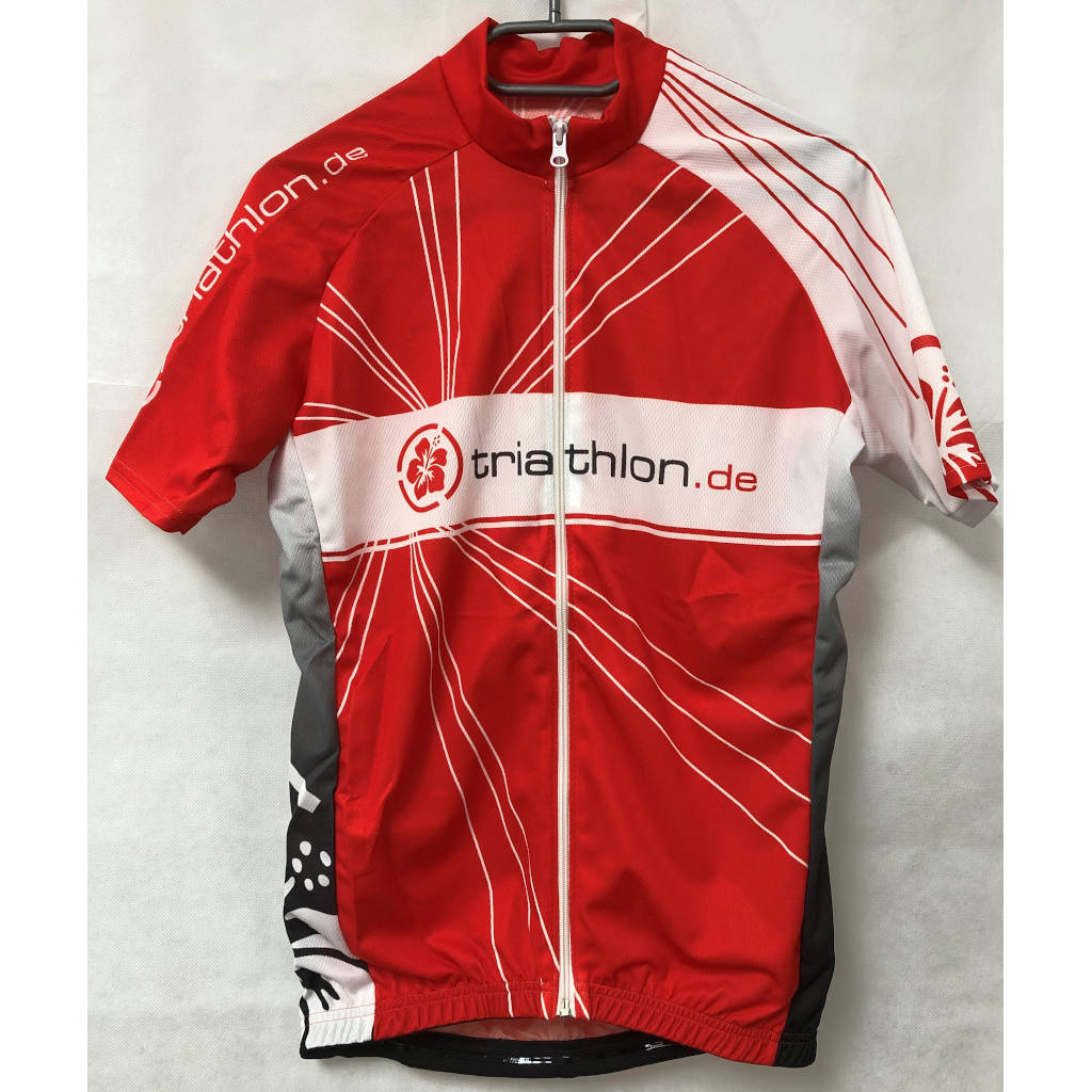 triathlon.de basic cycling jersey, men, red/white/grey